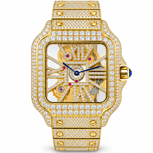 XAVEN Imperial – 18K vergoldete Iced-Out-Uhr mit Moissanit-Pavé, Ansicht 2